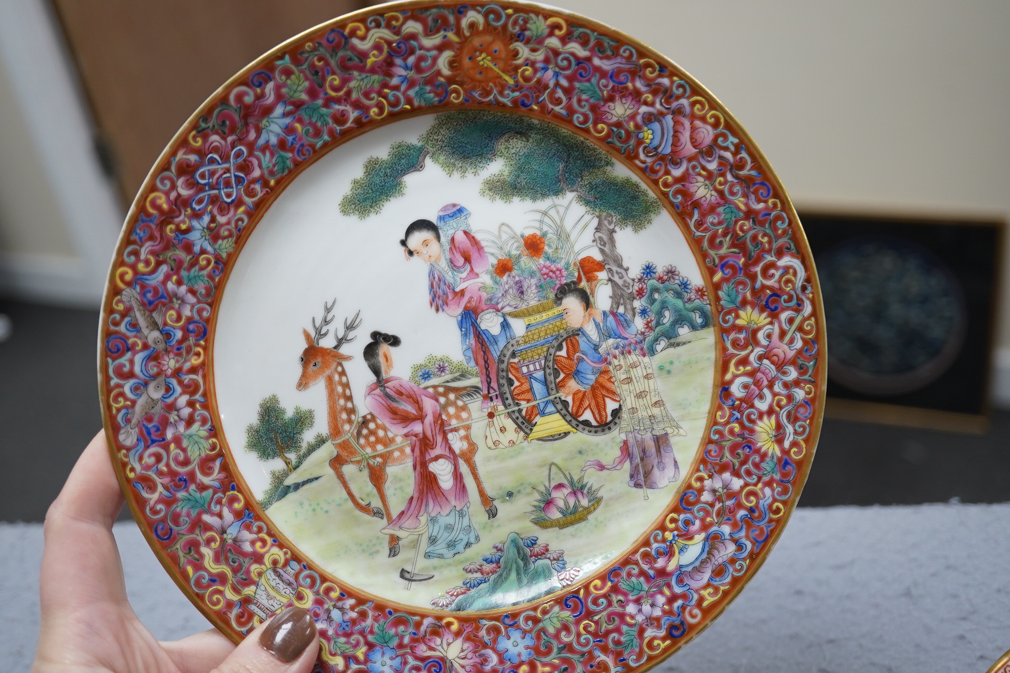 Two fine Chinese famille rose plates, Republic period